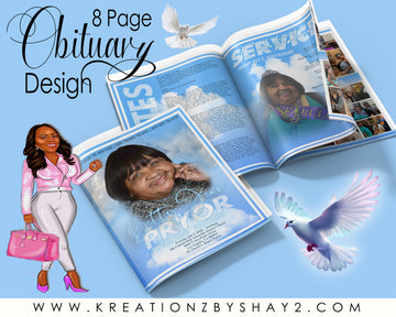 8-Page Large Custom Obituary Program