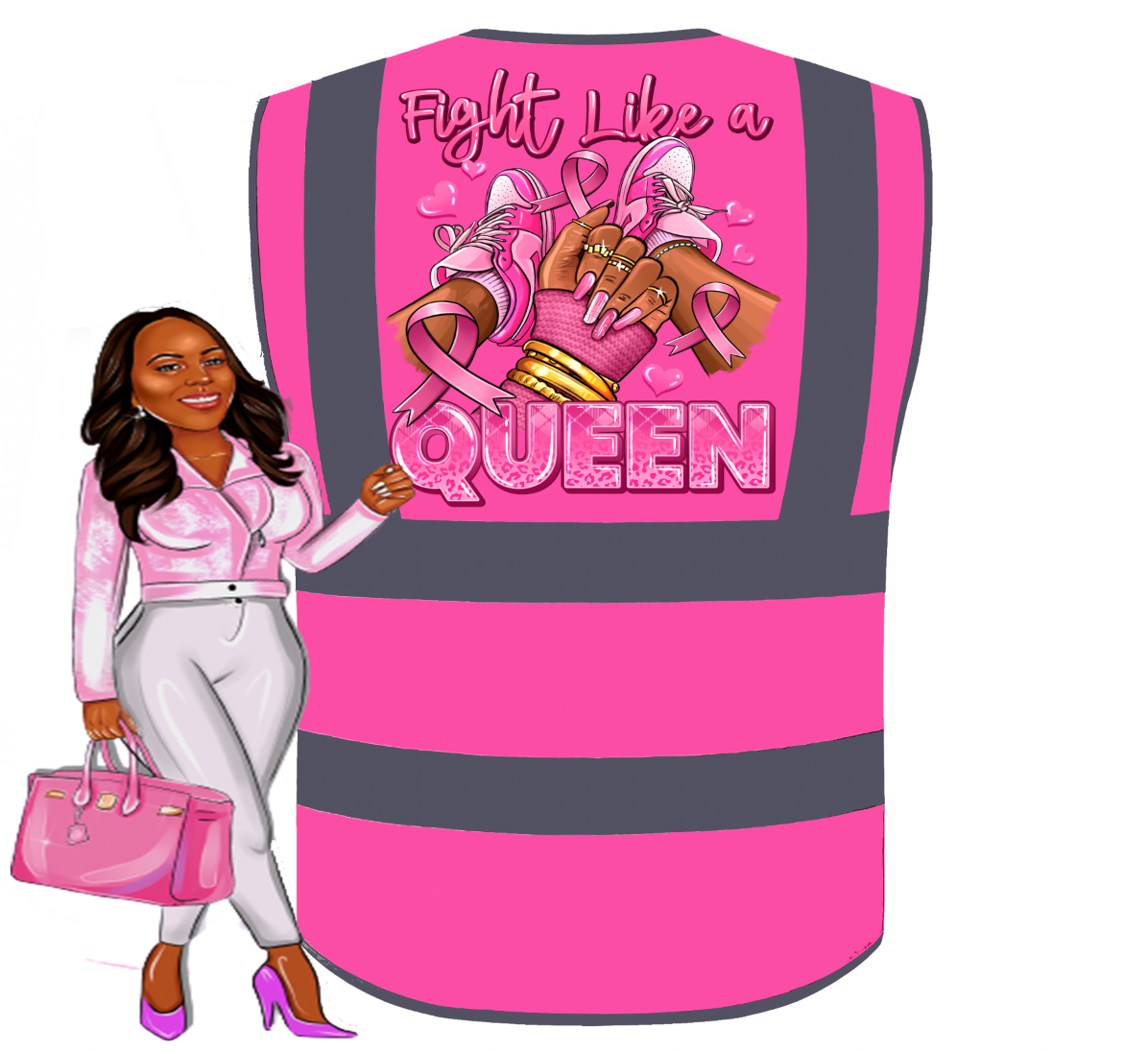 Bus Driver Pink Awareness Vest, Bus Driver Reflector Safety Vest