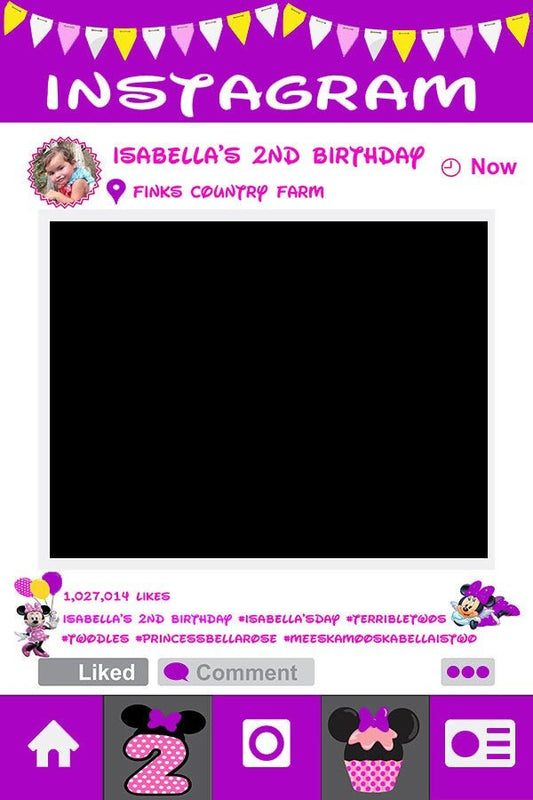 Minnie Mouse Inspired Party Frame - Minnie Mouse - Instagram Photo Prop Great For Any Event
