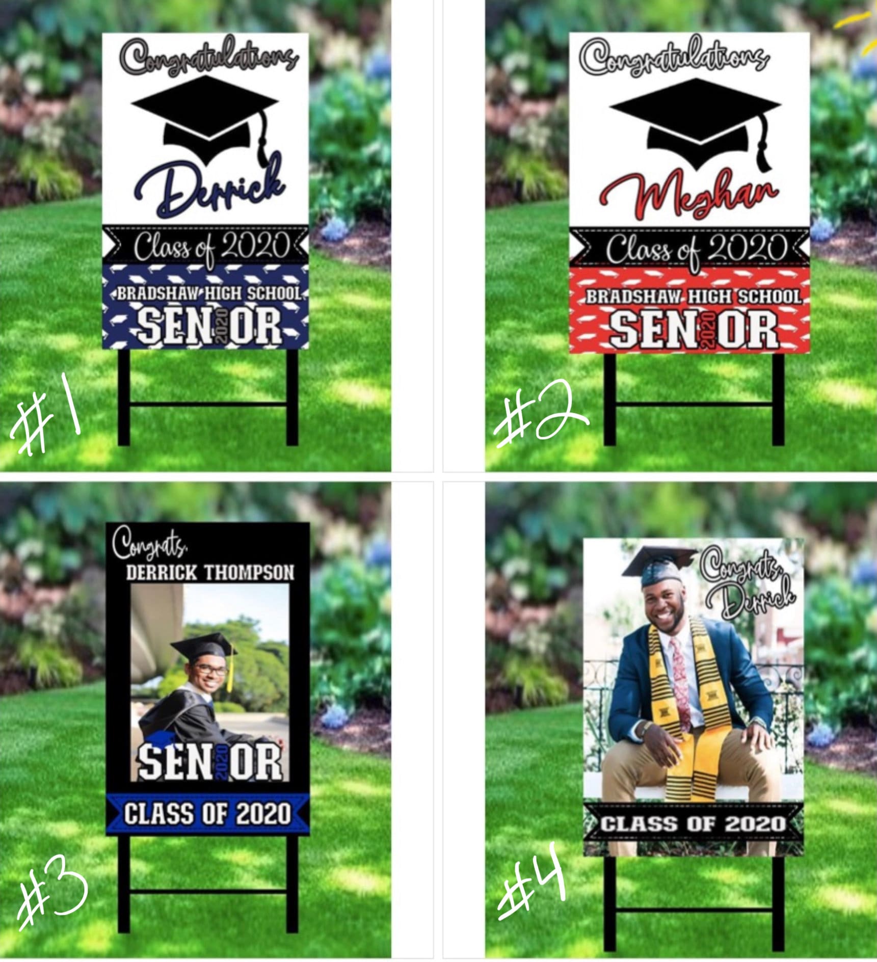 Graduation Yard Sign Class of 2020 18x24 Size Custom Colors Congrats Grad Sign Lawn Sign Grad Party Corrugated Yard Sign Metal Stakes