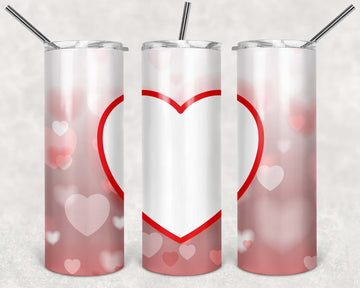 Abstract Heart Tumbler Template