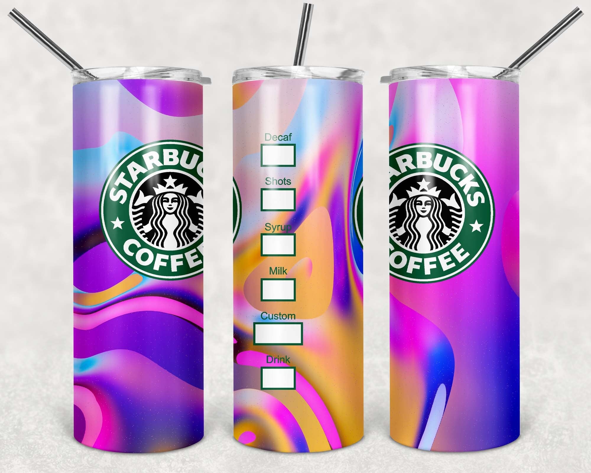 Starbucks Swirl 2  20oz Skinny Tumbler Design
