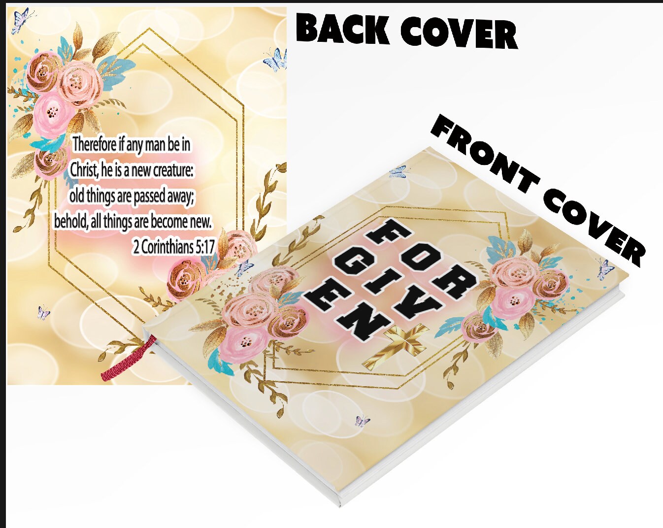 PRINTABLE Planner Cover Dashboard, Digital Personal Journal Cover,Forgiven Cream Journal Cover, Custom Journal Cover
