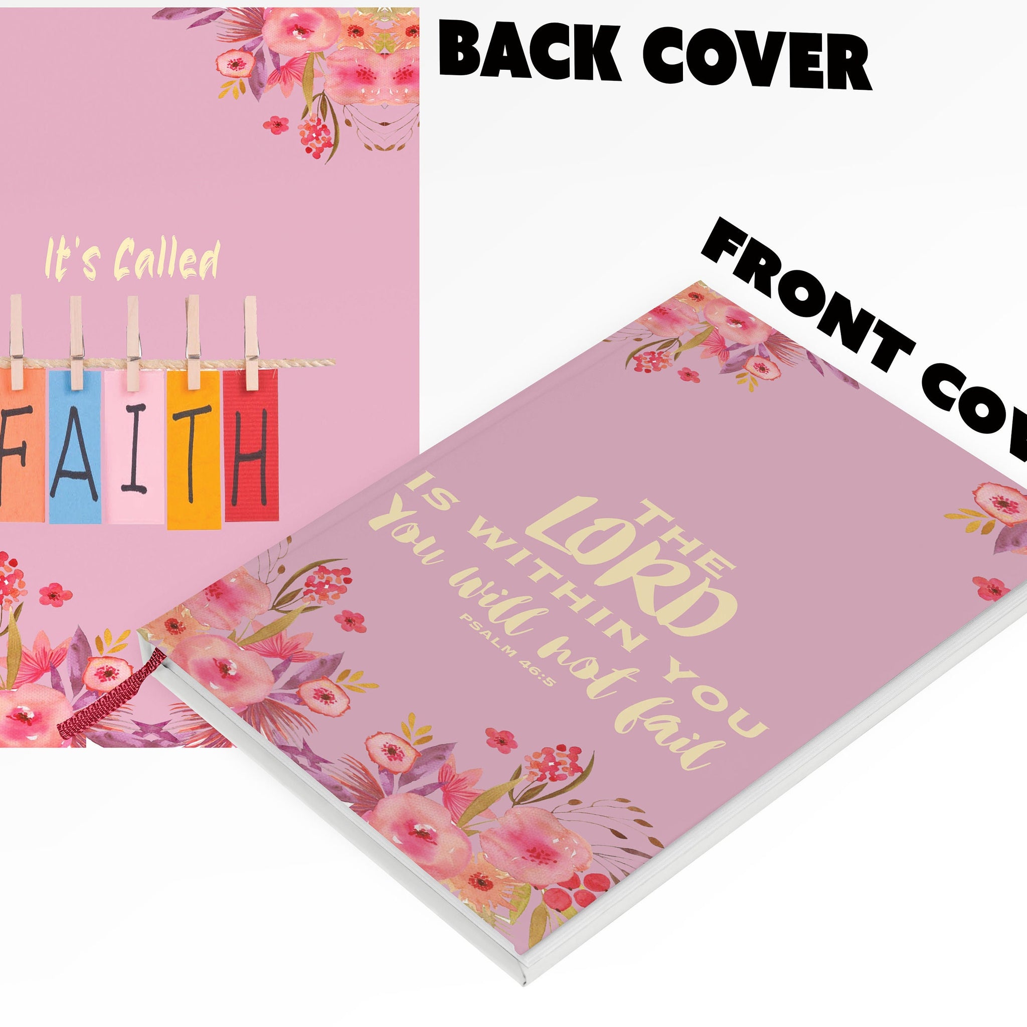 Set of 5 PRINTABLE Digital Personal Planner Journal Cover, Its Called Faith Bundle (pink, blue, green, peach, lavender) Custom Journal Cover