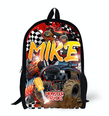 Personalized Backpack Monster Truck Backpack - Custom Backpack for Kids -Book Bag