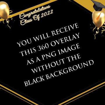 Gold Grad Balloon 360 Booth Photo Template, 360 Booth Overlay Filter, Revospin 360 Overlay for Graduation, Touchpix 360 Overlay
