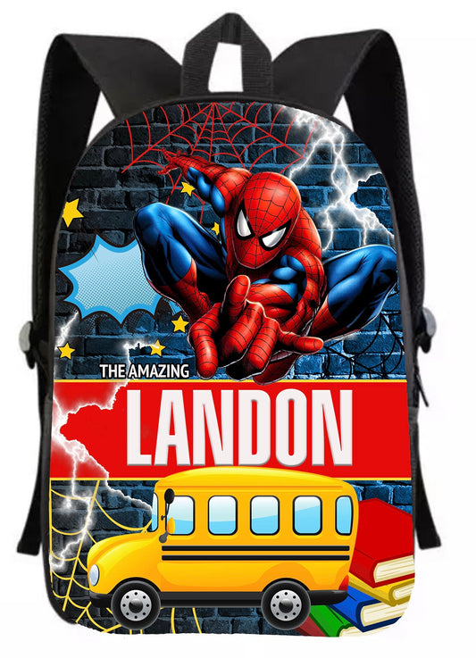 Personalized Backpack WebMan Spiderman Backpack - Custom Backpack for Kids -Book Bag