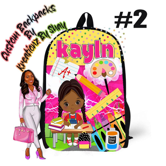 Personalized Backpack Kayln School Girl Backpack - Custom Backpack for Kids -Book Bag