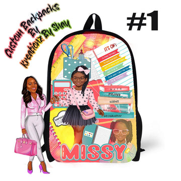 Personalized Backpack Missy Girls Backpack - Custom Backpack for Kids -Book Bag