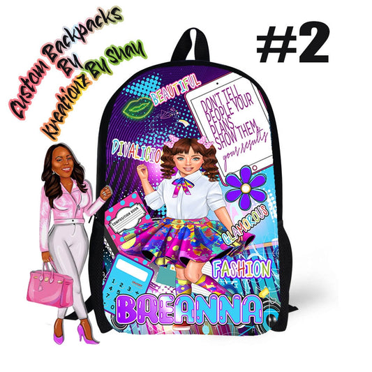 Personalized Backpack Breanna Girls Backpack - Custom Backpack for Kids -Book Bag