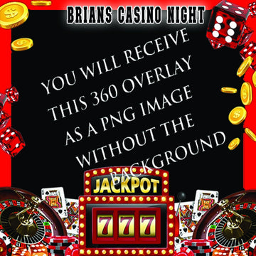 Casino Night Birthday 360 Booth Photo Template, 360 Booth Overlay Filter, Revospin 360 Overlay for Any Event, Touchpix 360 Overlay