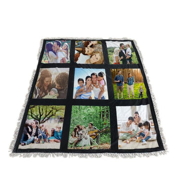 9 panel blank Sublimation High Quality Blanket Throw. Makes a Great Gift!!! Approximately 60" by 40" nine panel