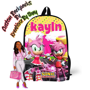 Personalized Backpack Girl Soonic Backpack - Custom Backpack for Kids -Book Bag