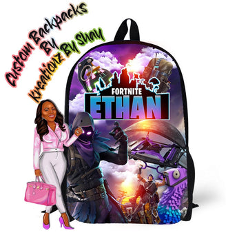 Personalized Backpack Fort Nitee Backpack - Custom Backpack for Kids -Book Bag