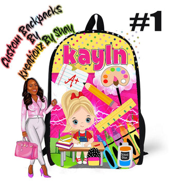 Personalized Backpack Kayln School Girl Backpack - Custom Backpack for Kids -Book Bag