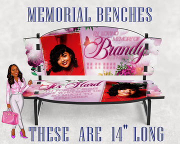 Pink Clouds Memorial Bench for Loss of Loved One Size 14" x 7"