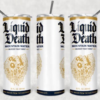 Liquid Death 20oz Skinny Tumbler Design