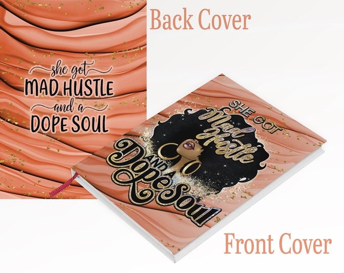 Custom Leather Journal , Personalized Notebook Dope Black Soul