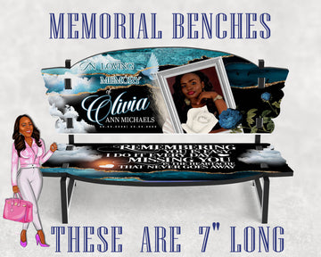 Memorial Teal Agate Memorial Bench for Loss of Loved One Size 7 x 4.5 Inches