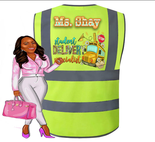 Bus Driver Student Delivery Specialist Vest, Bus Driver Reflector Safety Vest