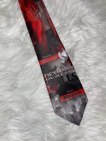 Memorial Ties, Red n Black, Personalized Photo Ties,  In Loving Memory Ties, Personalized tie