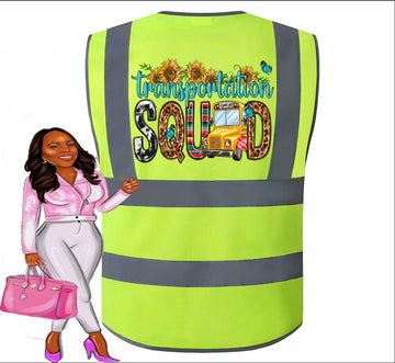 Transportation Squad, Bus Driver Life,  Bus Driver Student Delivery Specialist Vest, Bus Driver Reflector Safety Vest