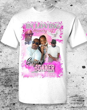 Pink n White Memorial Shirt,  RIP, Memorial Shirt, Tribute T-Shirt, T-Shirt, Rest In Peace Tee