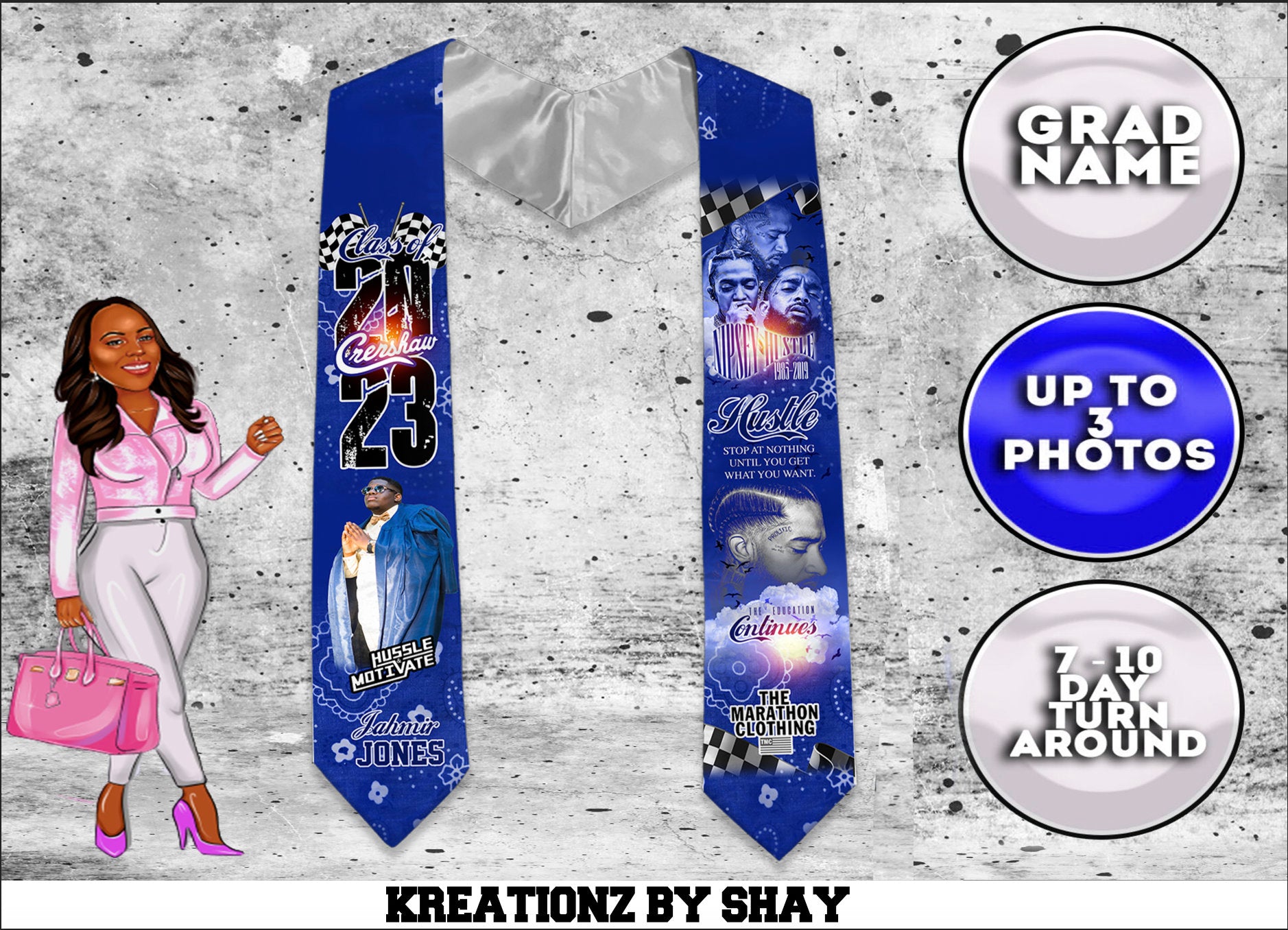 Graduation Stole Nipsy Hustle