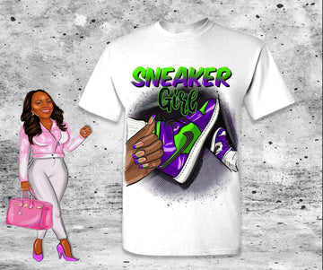 Sneaker Girl Green & Purple