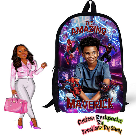 Personalized The Amazing Webman Backpack and Lunch Bag Set - Custom Backpack for Kids -Book Bag