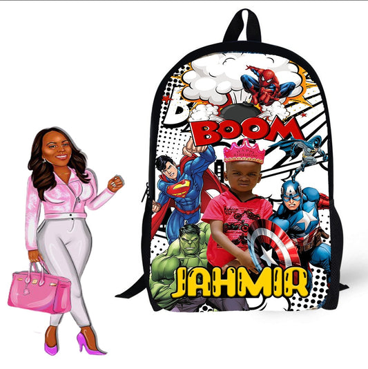 Personalized Superhero Backpack and Lunch Bag Set - Custom Backpack for Kids -Book Bag