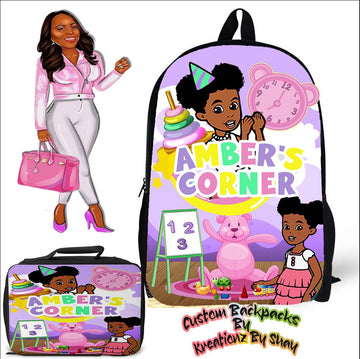 Personalized Baarbie Backpack and Lunch Bag Set - Custom Backpack for Kids -Book Bag