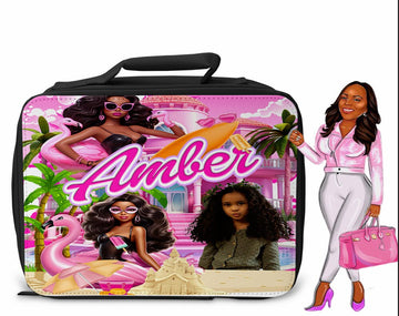 Custom Baarbie Girl Pink Lunchbag