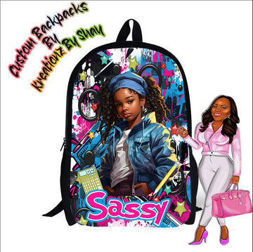 Personalized Sassy Backpack - Custom Backpack for Kids -Book Bag