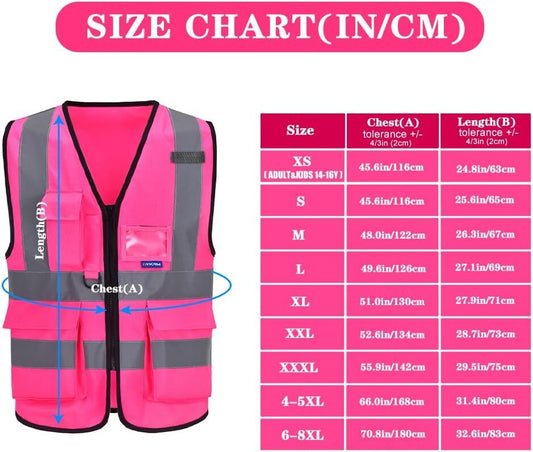Bus Driver Pink Awareness Vest, Bus Driver Reflector Safety Vest