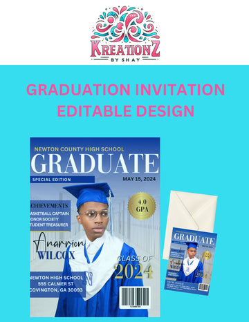 Editable Invitation Templates, Grad Templates  Grad  Template  Canva   Graduation designs  Digital files • class of 2024