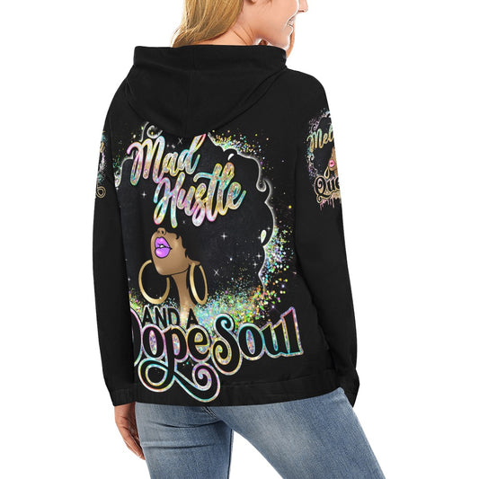 Mad Hustle and Dope Soul All Over Print Hoodie for Women