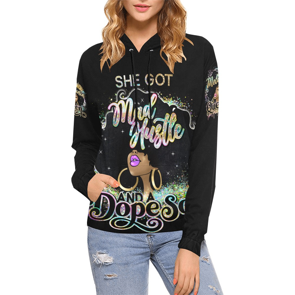 Mad Hustle and Dope Soul All Over Print Hoodie for Women