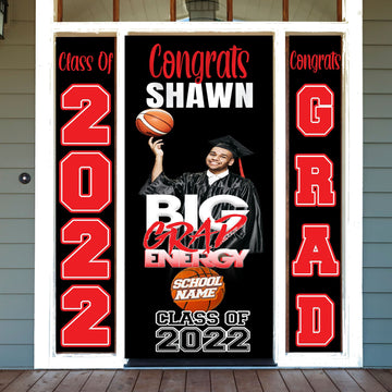 Big Grad Energy Graduation Door Banner With Pictures