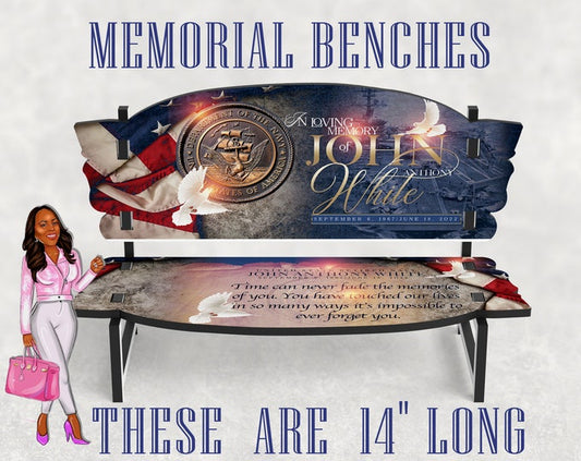 Memorial Navy Memorial Bench for Loss of Loved One